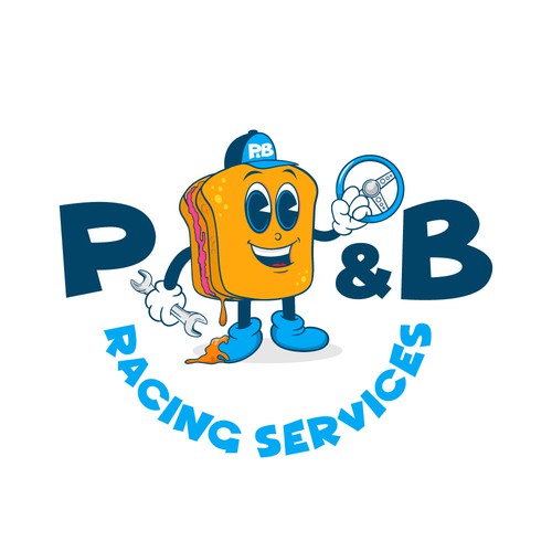 Service logo with the title 'Playful racing team logo'