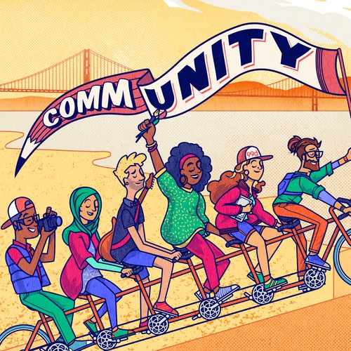Community illustration with the title 'Community Illustration'