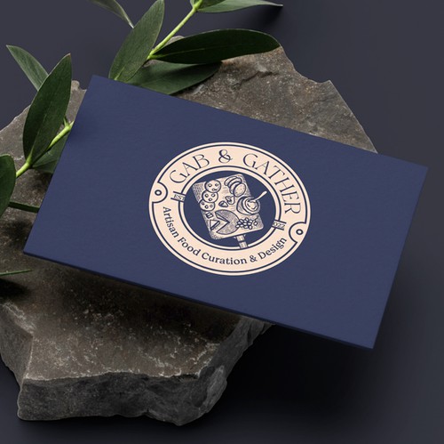 Engraving logo with the title 'Logo / Emblem for Gab & Gather'