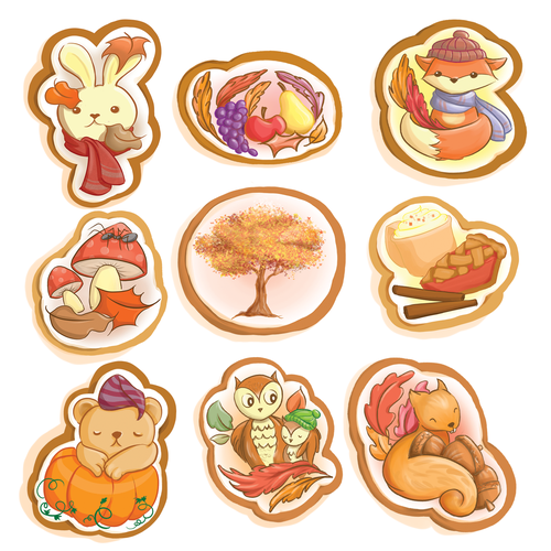 Warm illustration with the title 'cookies design'