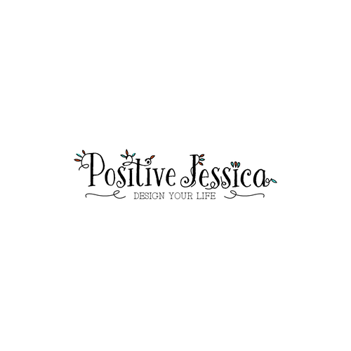 Artistic brand with the title 'Logo Design for a blog - POSITIVE JESSICA'