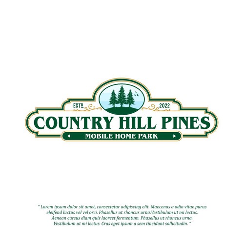 Flavor logo with the title 'Country Hill Pines'
