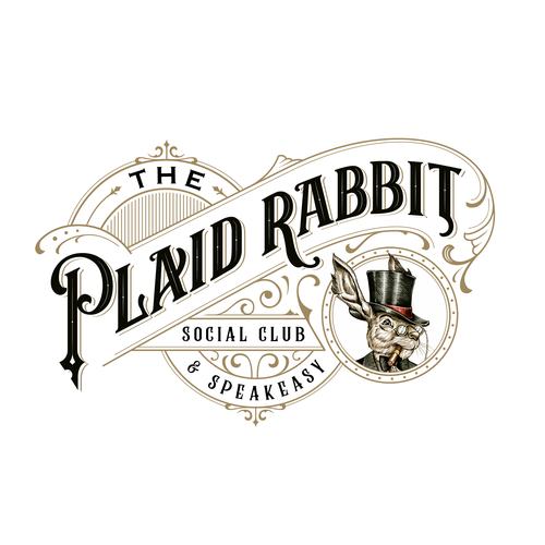 Victorian design with the title 'Victorian Hand-lettering Logo concept for The Plaid Rabbit'