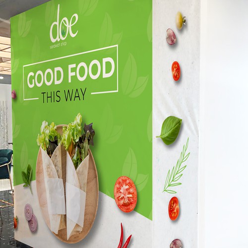 Backdrop design with the title 'Doe '