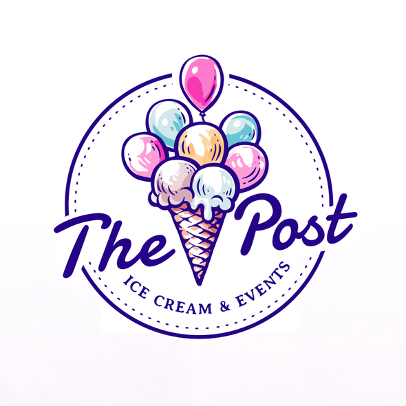 Ice cream shop design with the title 'The Post'
