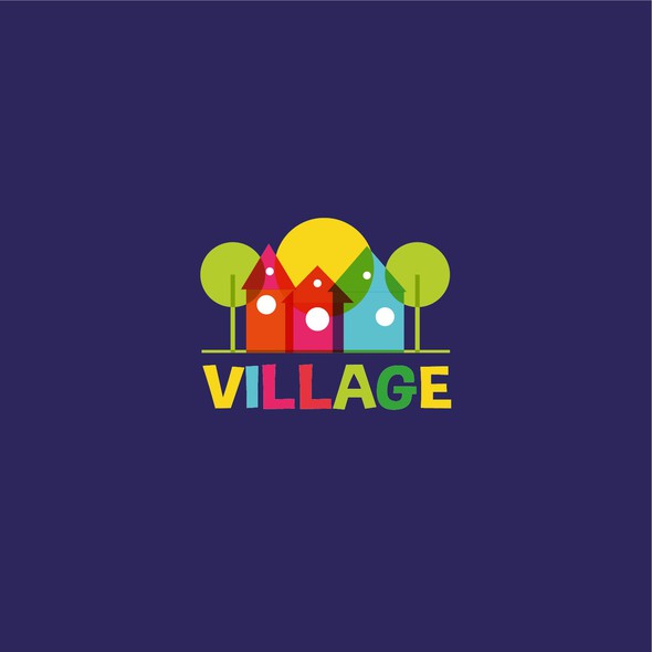 Village design with the title 'colorful and playful logo for kids app'