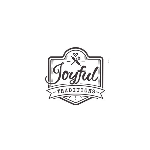 Dessert logo with the title 'Traditional crest logo for yummy dessert brand'