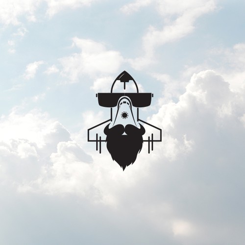 Mustache logo with the title 'Mr. Shuttle Logo'