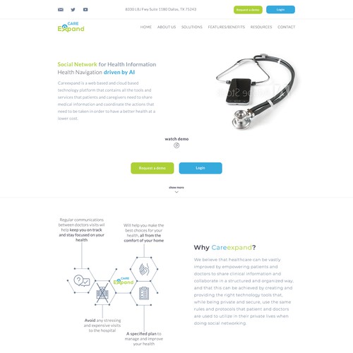 Doctor website with the title 'Care expand'