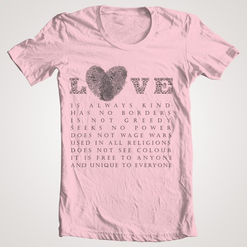 Abstract t-shirt with the title 'Love'