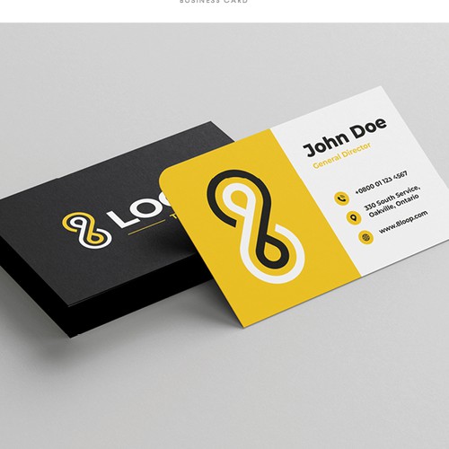 Loop design with the title 'Logo and business card design'