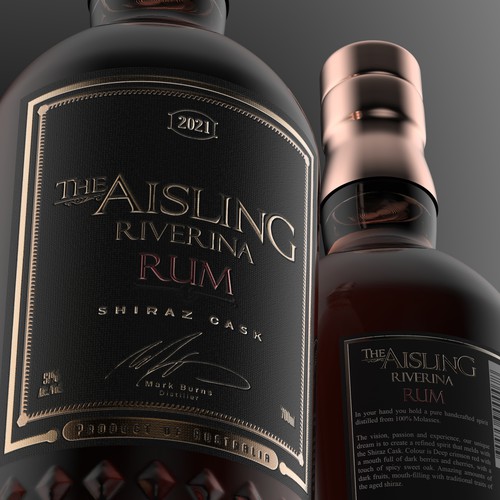 3ds Max design with the title 'The Aisling Rum'