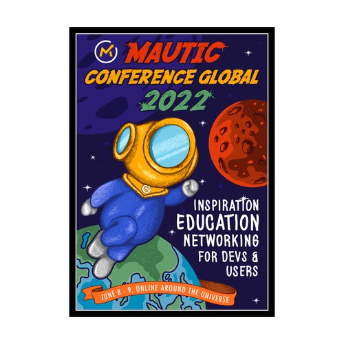 Astronaut artwork with the title 'Hand-crafted Poster'