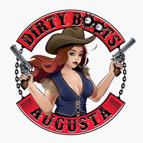 Cowboy logo with the title 'vintage classic logo for dirty boots augusta'