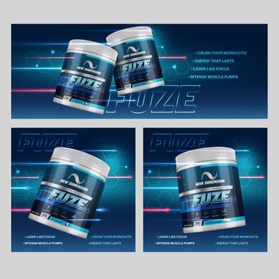 Facebook Banners and Ads for supplement brand