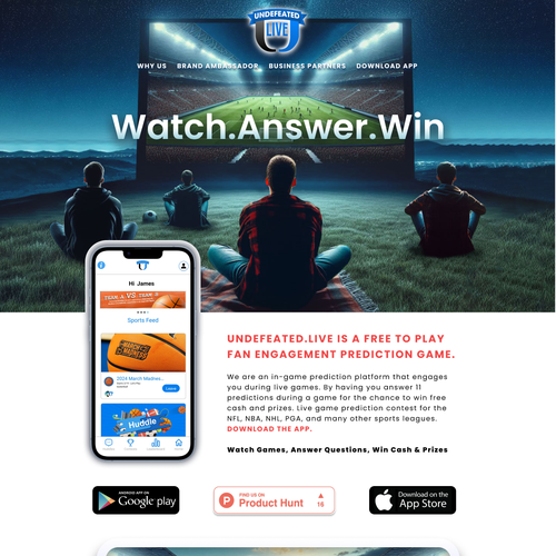 Artificial intelligence website with the title 'In-Game Prediction Website Design'