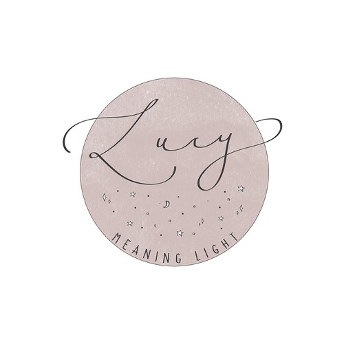 Neutral logo with the title '"Lucy, meaning light" logo'