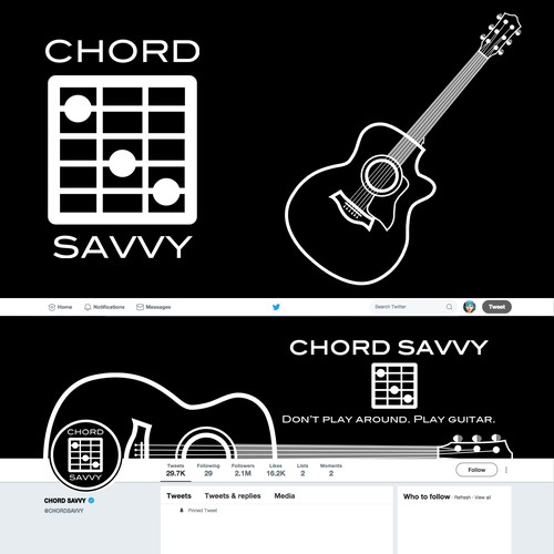 Notes design with the title 'Minimal logo for educational music Youtube channel'