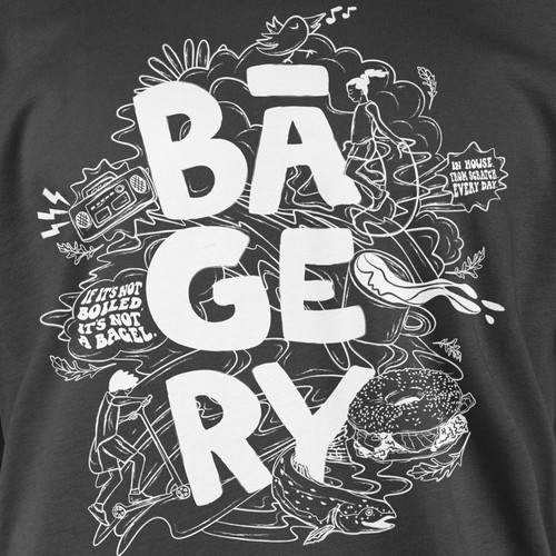 Food t-shirt with the title 'BAGERY T-shirt design'