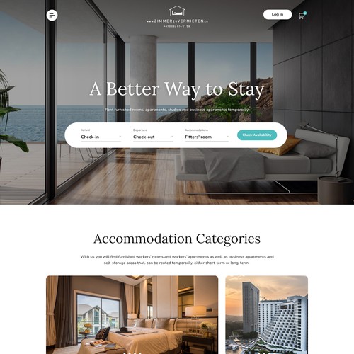 Booking website with the title 'Zimmerzuvermieten.ch'