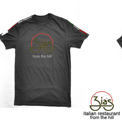 Truck t-shirt with the title 'Zia's Restaurant t-shirt design'