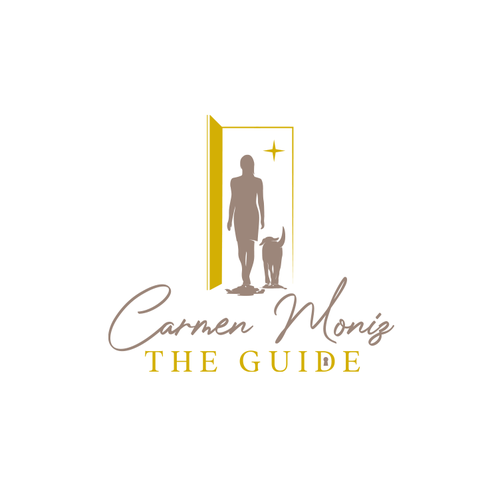 Door design with the title 'Carmen Moniz - The Guide'