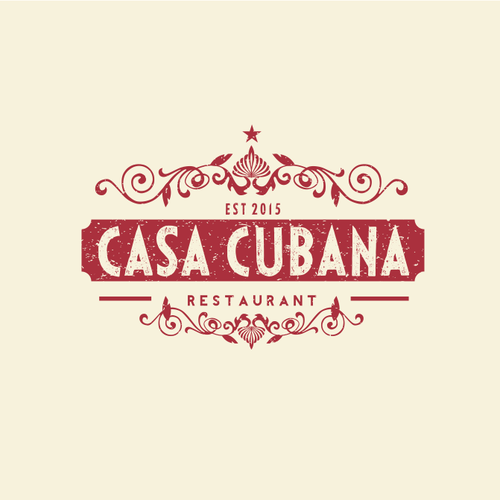 Nightclub logo with the title 'Casa cubana restaurant and bar'