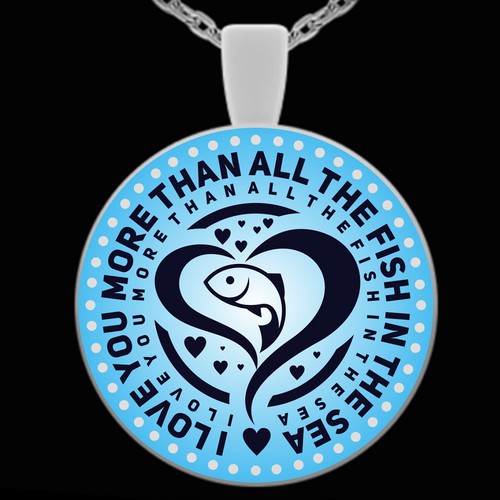 Necklace design with the title 'Great Design Typography Necklace For Fishing Lover'