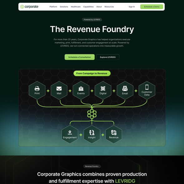 Website with the title 'Corporate webpage'