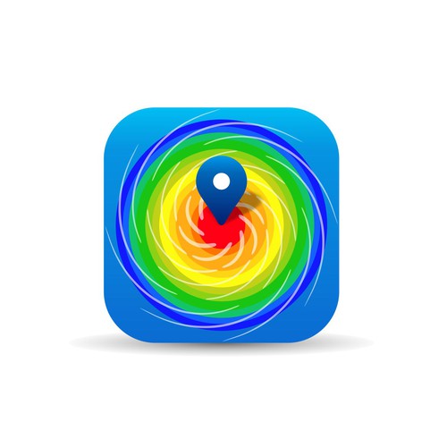 Weather design with the title 'Clean App Icon for Weather Radar App'