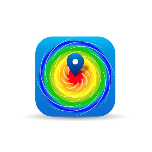 Radar design with the title 'Clean App Icon for Weather Radar App'