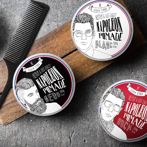 Hair packaging with the title 'Men's Hair Style Pomade Packaging'