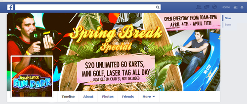 Park design with the title 'Facebook Spring Break Special'