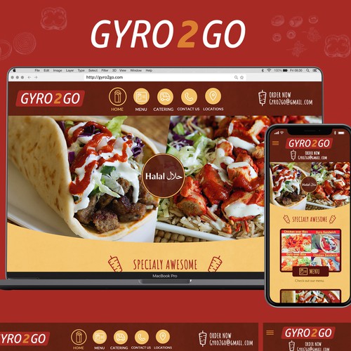 Doodle design with the title 'Mediterranean Fast food restaurant website'