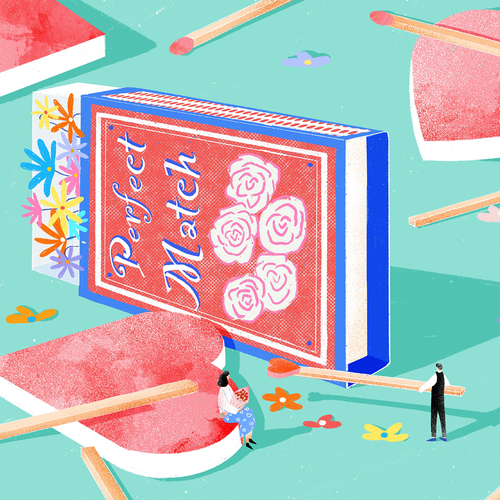 Valentine design with the title 'Valentine's Day Month Calendar'