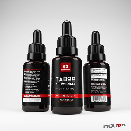 Supplement label with the title 'TABOO '