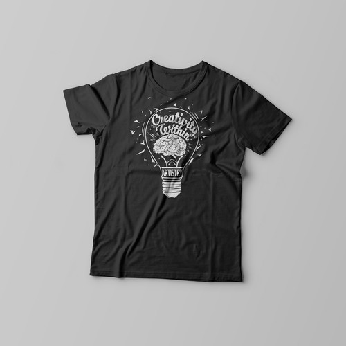 Typographic t-shirt with the title 'brain typo'