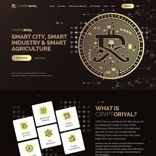 Black website with the title 'Crypto & Bitcoin Websits'