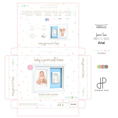 Celebration design with the title 'Confetti Celebrations Packaging'