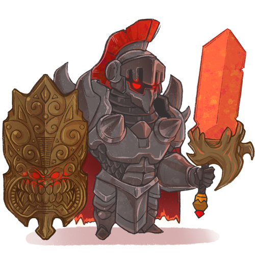Knight illustration with the title 'Knight character Design'