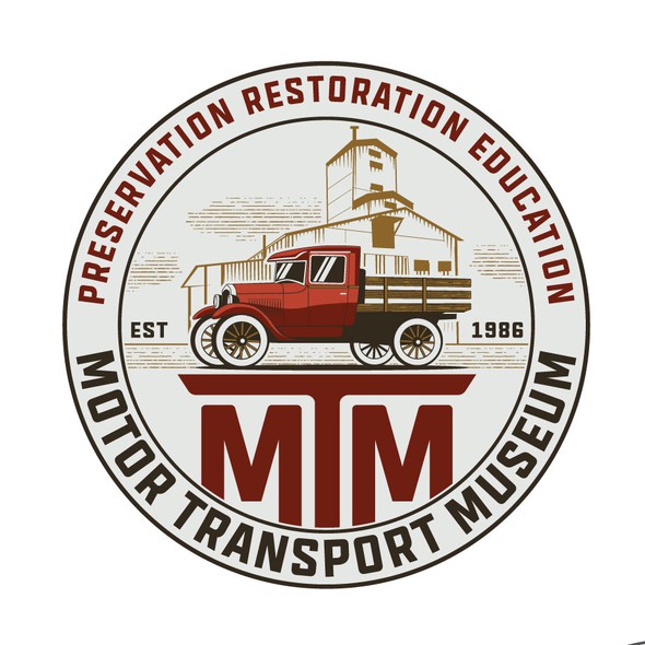 Vehicle logo with the title 'Design for transport museum'