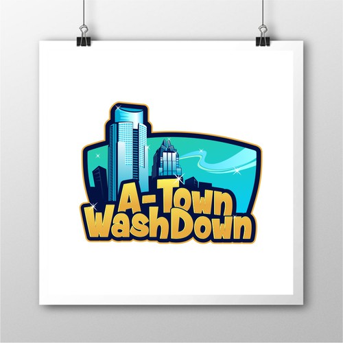 Town logo with the title 'A-Town Wash Down'