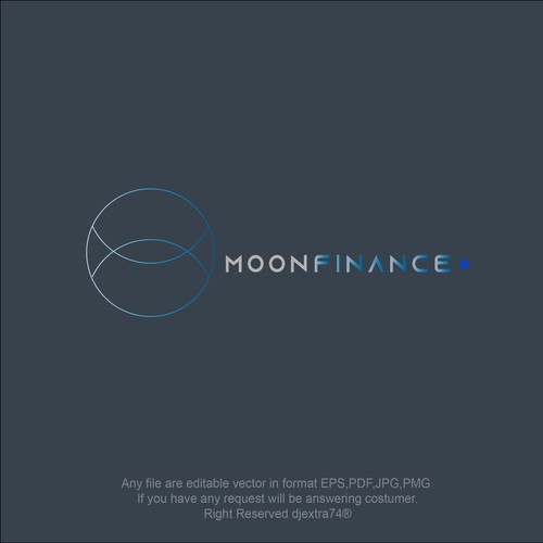 Public logo with the title 'Moon Finance logotype proposual by djextra74'
