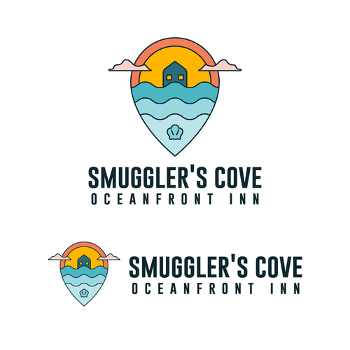 Ocean brand with the title 'Hotel and Beach Logo'