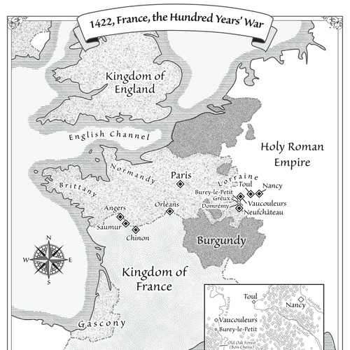 Design with the title 'Map for historical novel'
