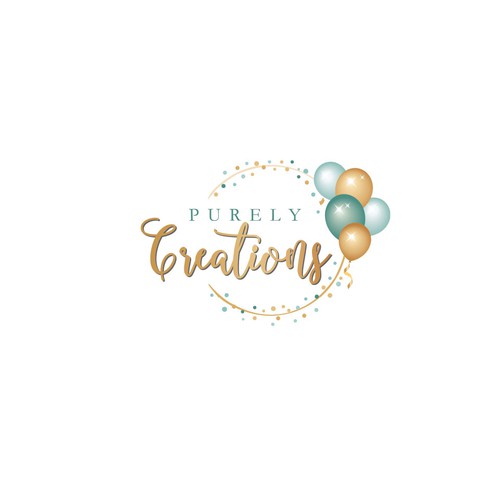 Balloon logo with the title 'PureLy Creations'