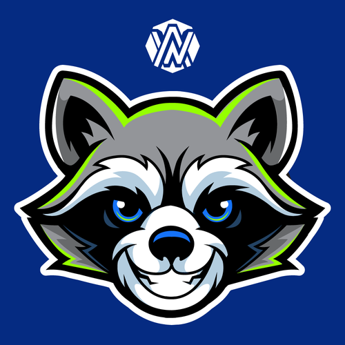 Cartoon design with the title 'Raccoon Mascot needed for dumpster rental business'