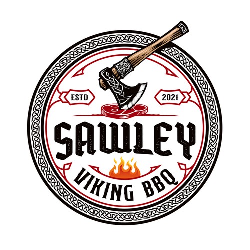 Viking design with the title 'Sawley Viking BBQ'