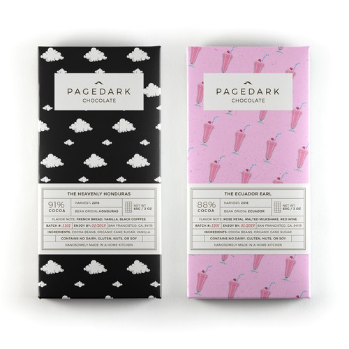 Chocolate packaging with the title ' Clean and simple packaging for premium chocolate brand '