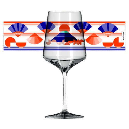 Japanese design with the title 'Abstract "Fuji" glass illustration'